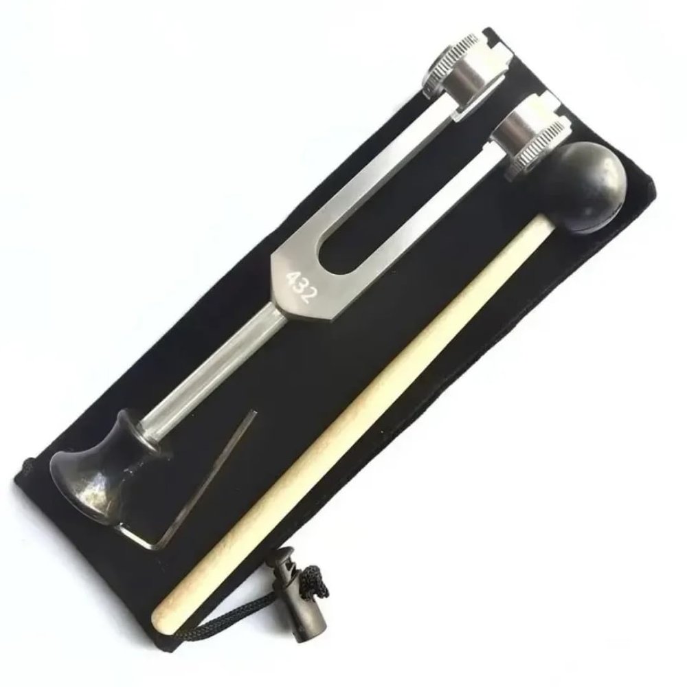 432 Hz Medical Grade Aluminum Tuning Fork Set with Mallet and Protective Case for Sound Healing Therapy
