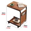 YUGXTH Mobile Overbed Table with 360 Wheels, 2-Tier Side Table with Storage Bag, Over The Couch Table, Works As Bar Tables, Dining Tables(White) view 2