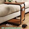 YUGXTH Mobile Overbed Table with 360 Wheels, 2-Tier Side Table with Storage Bag, Over The Couch Table, Works As Bar Tables, Dining Tables(White) view 4