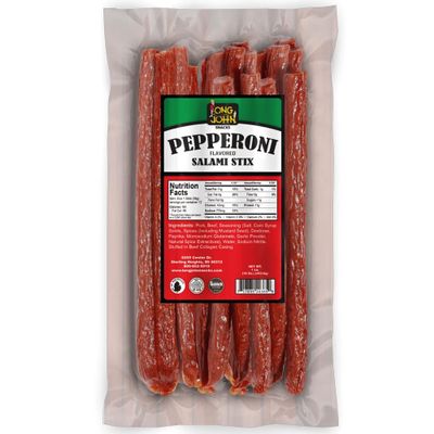 Long John Snacks Dried Salami Sticks, Pepperoni, 16 Oz