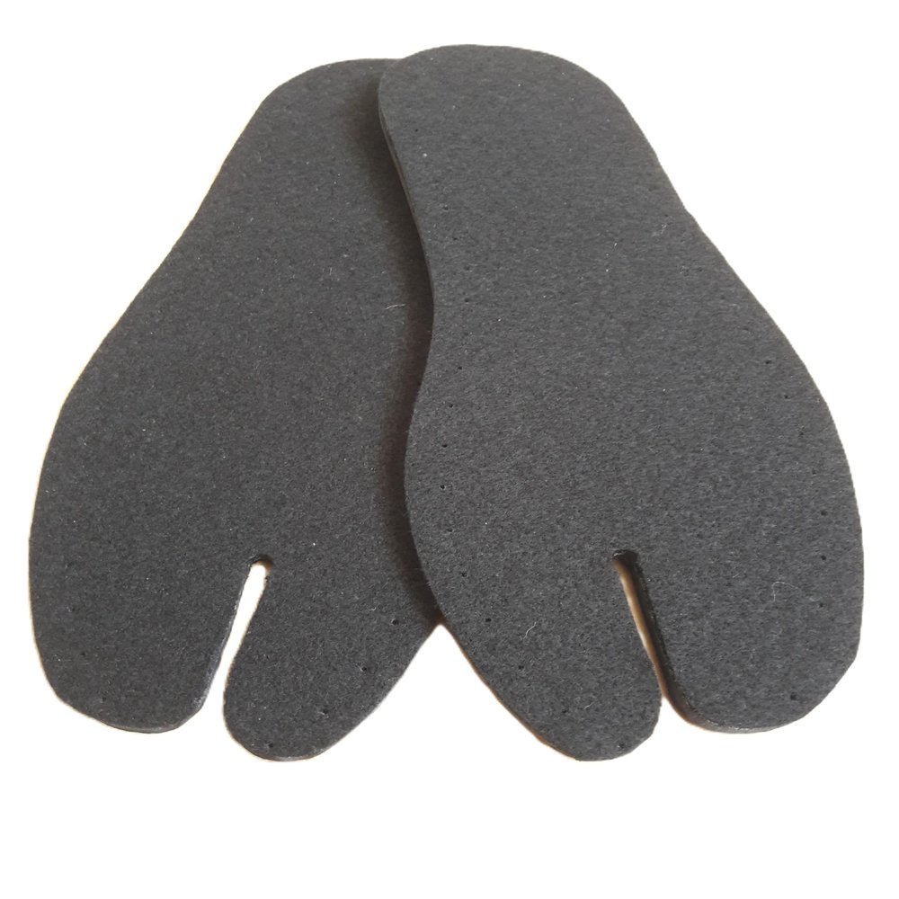Handmade Felt Tabi Insoles - Black (27cm USmen 9)