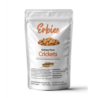 Erbies Edible Crickets for Humans, Exotic Food Bug Snacks & High Protein Edible Cricket Snacks for Humans, Barbecue Flavor 15g Bag