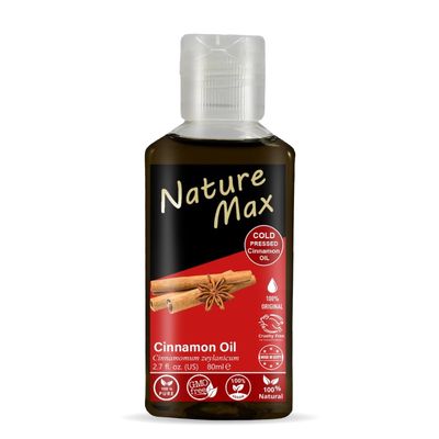Nature Max Cinnamon Oil Pure Natural Cold Pressed Concentrated Crude Perfect Fresh For Hair Skin Cooking No Gmo No Additives Kosher Halal (1 Pack = 2.70 oz / 80 ml)