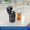 EZY DOSE 3 Compartment Pill Crusher, Cutter and Grinder, Daily Usage, Safely Cut Pills, Vitamins, Tablets, Accurate and Easy Cutting, Stainless Steel Blade, Removable Drinking Cup, Black, BPA Free view 2
