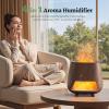 JJNJJN Essential Oil Diffuser for Home: 200ml Aromatherapy Diffuser with Himalayan Pink Salt Rock, Cool Mist Humidifier with Auto Off Function and 9 Colors LED Night Light for Bedroom, Black view 2