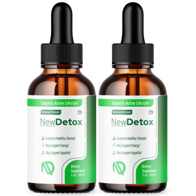 (2 Pack) NewDetox Drops, Official New Detox Drops with All Natural Ingredients, Advanced Vitamin Supplement, Max Strength Ingredients Supporting an Active Lifestyle for Women and Men (60 Servings)