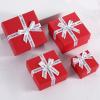 QZHAOYIJG Bow jewelry packaging box, square sky and earth cover, necklace jewelry packaging, small gift view 1