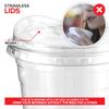 24 oz Clear Plastic Cups with Lids Disposable, Togo Drinking Cup with Strawless Sip Lid for Smoothie, Cold Brew Iced Coffee, Lemonade, Ice Latte, Boba, Party Drinks, Bulk, 24 Ounce (Set of 500) view 4