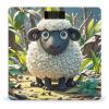 Cartoon Black White Sheep Scale for Body Weight Sturdy Tempered Glass Weighing Scales with LCD Display Accurate Digital Bathroom Scale Convenient Body Fat Smart Scales Easy Read view 1