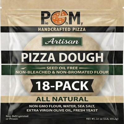 Artisan Pizza Dough Balls 18 Pack (16 oz Each), Fresh Artisan All Natural Dough Made in New Jersey, Shipped in a Cooler
