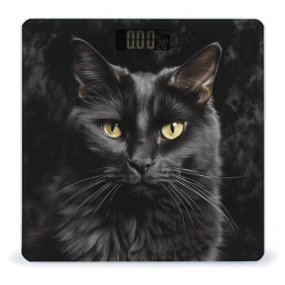 A Black Cat on A Black Background Scale for Body Weight Sturdy Tempered Glass Weighing Scales with LCD Display Accurate Digital Bathroom Scale Convenient Body Fat Smart Scales Easy Read