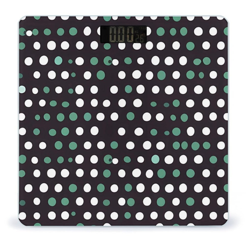 Cute Polka Dot Scale for Body Weight Sturdy Tempered Glass Weighing Scales with LCD Display Accurate Digital Bathroom Scale Convenient Body Fat Smart Scales Easy Read