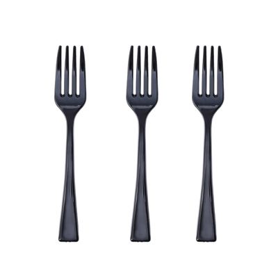 200 Count Black Plastic Mini Forks, 4 Inch Small Disposable Appetizer Forks