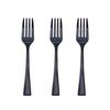 200 Count Black Plastic Mini Forks, 4 Inch Small Disposable Appetizer Forks view 1