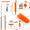 25FT Reach High Ceiling Duster Kits with 5-20FT Adjustable Pole - Includes Extra Long Duster, High Ceiling Duster, Rotatable Window Squeegee & Cobweb Duster for Ceiling Fans and Whole House Cleaning view 2