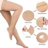 23-32 mmHg Compression Socks for Women & Men , Open Toe Support Stocking for Varicose Veins Swelling Travel (Beige , XXL ) view 2