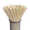Paper Straws 100pcs Biodegradable Disposable Drinking Paper Straws Bronzing Foil For Birthday Wedding Decor Christmas Party Event Supplies(Red stripes) view 2