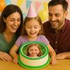 Custom Edible Photo Cake Topper (Round 7.5) GIRL view 3