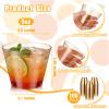 Minatee 100 Count Plastic Cups Disposable Fancy Cups Heavy Duty Wine Cocktail Glasses for Mother's Day, Wedding, Graduation, and Birthday Party Plastic Drinking Tumblers(Brown,9 oz) view 2