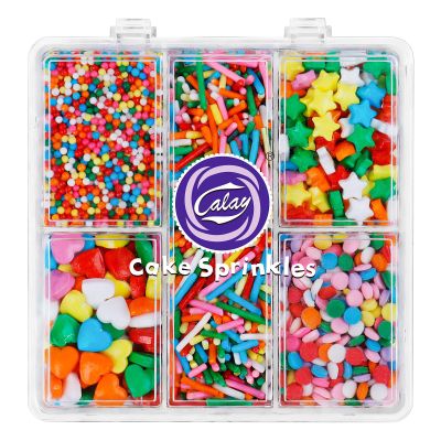 Sprinkles for Cake Decorating, 4.8oz Rainbow Sugar Sprinkles with Nonpareils Jimmies Stars Hearts and Confetti for Cake Cupcake Cookie Baking Dessert Donuts Topping