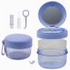Denture Case, Leak Proof Denture Bath Cup for Travel, Large-Capacity Denture Storage Cup, Comprehensive Cleaning Kit for Dentures, Retainers and Night Guards view 1
