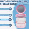 Denture Case, Leak Proof Denture Bath Cup for Travel, Large-Capacity Denture Storage Cup, Comprehensive Cleaning Kit for Dentures, Retainers and Night Guards view 2