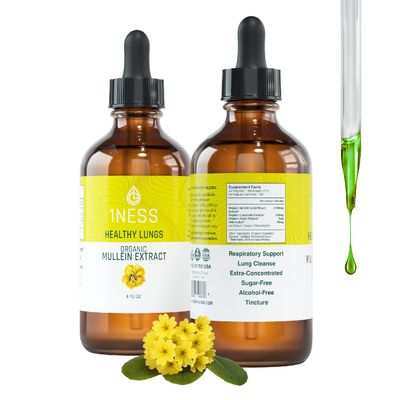 TRUE1NESS Mullein Complete Liquid Drops with Chlorophyll | Super-Concentrated | Organic & Non-GMO | Better Lungs, Detox & Immune Boost (4 fl oz)