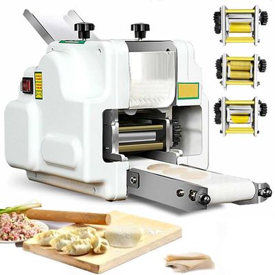140W Automatic Dumpling Wrapper Kit, Commercial Wonton Skin Machine, Wonton Dough Processing Machine with 3 Moulds, 60pcs/min, Foldable Conveyor Belt, for Kitchen Breakfast Shop