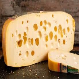 Dutch Style Cheese Wedge, 1KG (35oz), Sweet and Nutty Flavor, Semi-Hard with Large Holes