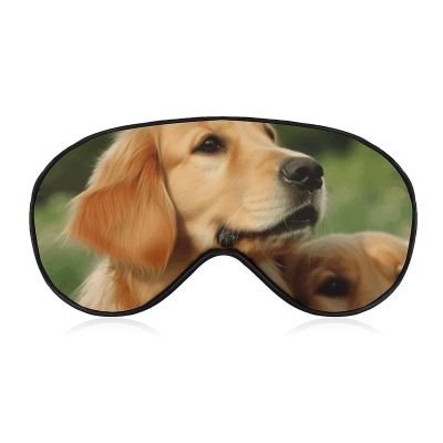 Dog Golden Retriever Sleep Mask Blackout Eye Mask for Sleeping Light Blocking Lightweight Eye Cover Masks with Adjustable Elastic Strap for Travel Night Work Nap Office
