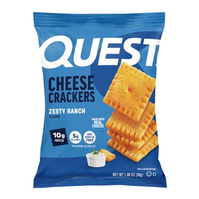 Quest Nutrition Cheese Crackers, Zesty Ranch Flavor, 10g Protein, 5g Net Carbs, High Protein, 12 Count