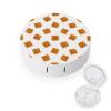 MUMEHAZ Portable Contact Lens Case Box Brown And Yellow Waffles with Mirror Solution Bottle Travel Size for Daily Outdoor view 1
