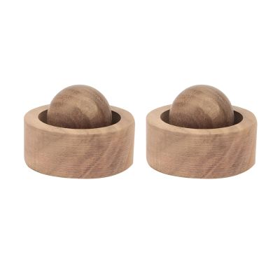 2 PCS Wooden Essential Oil Diffuser - Round Ball Aromatherapy Passive Diffuser,for Home,Car,Yoga,SPA (Walnut)