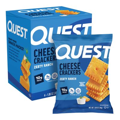 Quest Nutrition Zesty Ranch Cheese Crackers, 10g Protein, 4 Count