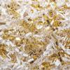 Shunzar Premium Crinkle Cut Paper Filler for Gift Baskets, Boxes, and Crafts, Shredded Paper for Weddings, Birthdays, Holidays, and DIY Projects, (Ivory/Gold, 2 oz) view 1
