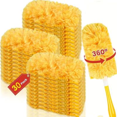 360 Duster Refills Kit for Duster, 30 Pack & 1 Handle, Multi-Surface Dusters with 4X Microfibers. Efficient Duster Kit for Cleaning Pet Hair, Home, Office, Blinds, Furniture and More