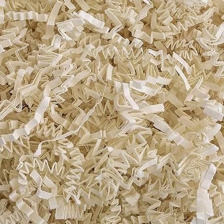 Shunzar Premium Crinkle Cut Paper Filler for Gift Baskets, Boxes, and Crafts, Shredded Paper for Weddings, Birthdays, Holidays, and DIY Projects,(Ivory, 4 oz)