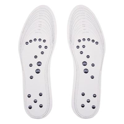 18 Magnets Unisex Magnetic Therapy Massage Insoles Foot Acupressure Shoe Pads(White)
