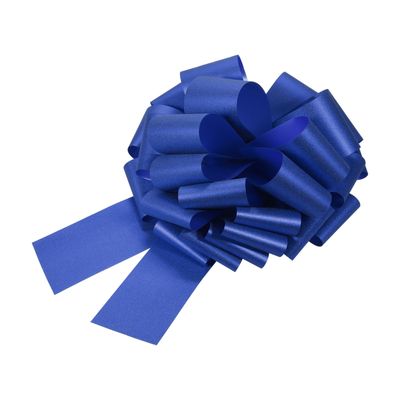 uxcell 2pcs 12 Inch Large Pull Bow Glitter Gift Wrapping Big Pull Bows Ribbon Dark Blue for Wedding Baskets Presents Christmas Party