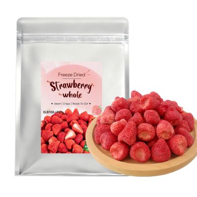 1 Ib Freeze Dried Strawberries, 450g, Whole Berry, No Added Sugar, Natural Red, Crispy Texture