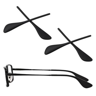 TenDye 2 Pairs Replacement Earsocks Temple Sleeve for Ray-Ban RB6336 RB6337 RB7053 Eyeglasses Frame, Black Ear Sleeves