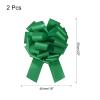 uxcell 2pcs 16 Inch Large Pull Bow Glitter Gift Wrapping Big Pull Bows Ribbon Dark Green for Wedding Baskets Presents Christmas Party view 2