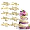 10pcs Happy Mothers Day Cupcake Toppers Gold Acrylic Discs side cake plug for Mother's Day Party Decor view 1