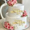 10pcs Happy Mothers Day Cupcake Toppers Gold Acrylic Discs side cake plug for Mother's Day Party Decor view 3