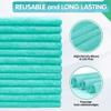 FIXSMITH Turquoise Microfiber Cleaning Cloth -Pack of 12, Highly Absorbent Cleaning Rags, 16"X12" All Purpose Cleaning Towels for Housekeeping, Kitchen, Car, Lint Free and Reusable Microfiber Towels view 2