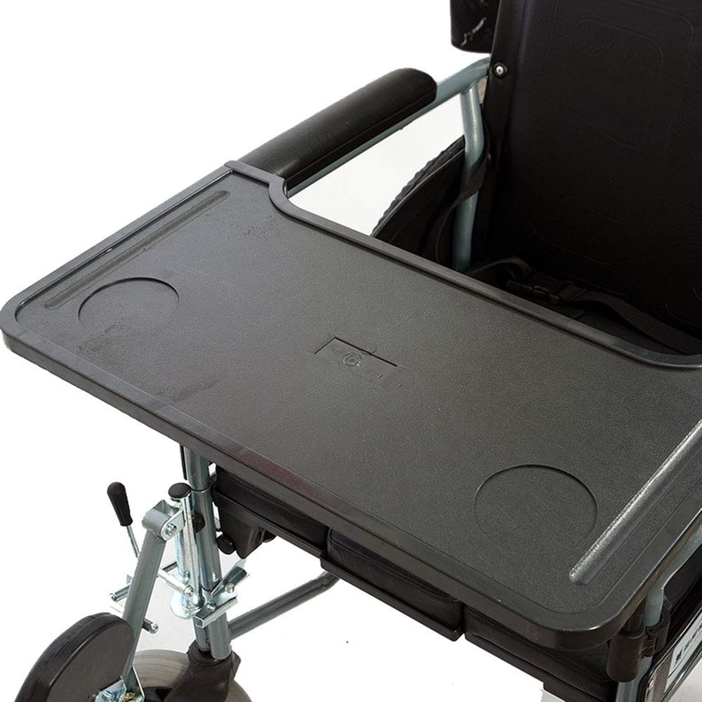 Wheelchair Lap Tray Table with Cup Holders, Removable Plastic Tray for Manual and Electric Wheelchairs