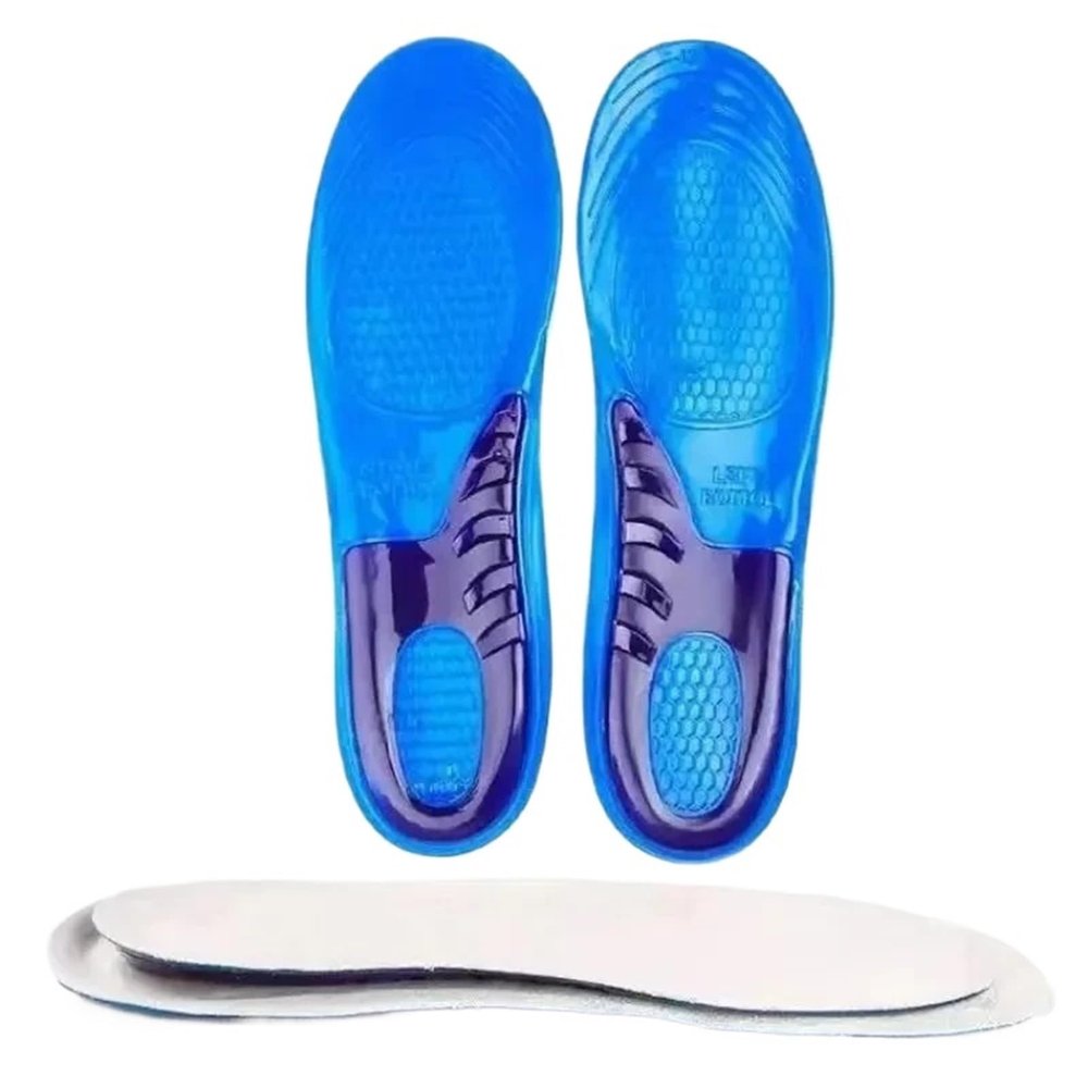 1 Pair Man Women Orthotic Arch Support Massage Insole Unisex Silicone Gel Soft Sport Shoe Pad Shock Absorption(EU38-43)