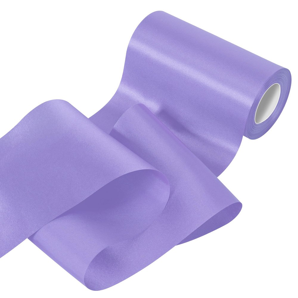 Gliberli Wide Light Purple Satin Ribbon 6 Inch x 25 Yard, Solid Fabric Ribbon for Wedding Birthday Party Grand Opening Cutting Ceremony Craft Chair Sash and Table Decoration