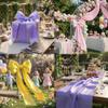 Gliberli Wide Light Purple Satin Ribbon 6 Inch x 25 Yard, Solid Fabric Ribbon for Wedding Birthday Party Grand Opening Cutting Ceremony Craft Chair Sash and Table Decoration view 4