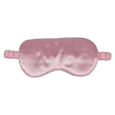 1 Pack Silk Sleep Mask, Soft Silk Eye Blindfold with Elastic Strap for Night Sleeping Travel and Nap, Unisex (Pink)